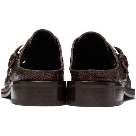 Martine Rose Python Chisel Toe Mules 40 M7 W10 Brown New - Picture 12 of 13